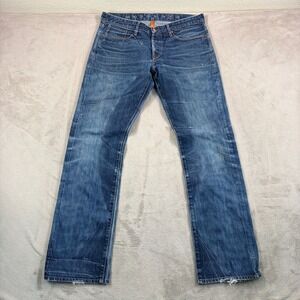 Vintage‎ Earnest Sewn Selvedge Denim Jeans Men 36x34 Blue Distressed Wash USA
